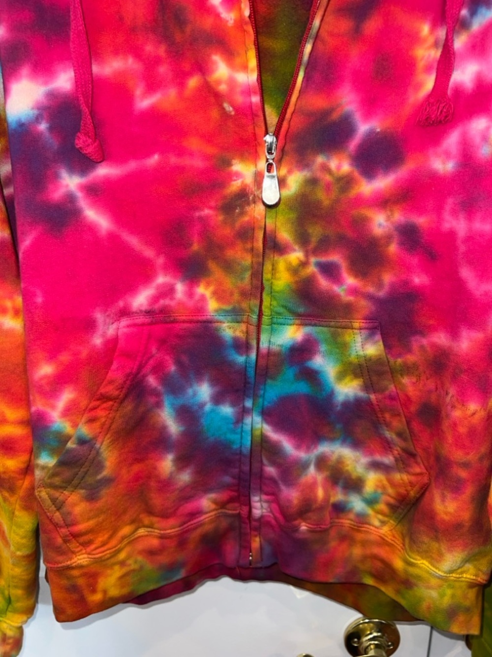 Unisex Tie-Dye Zip-Up Hoodie - Multicolor - Picture 2 of 6